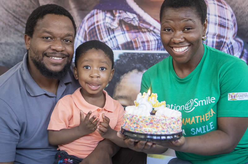 At age 3, little Nzulu was finally able to taste birthday cake for the first time