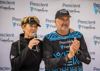 Sarah Scarth with race organiser, Richard Kohler.